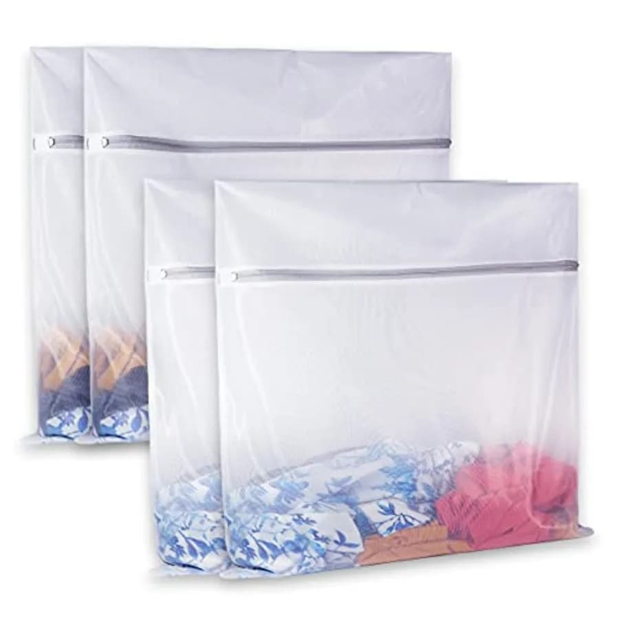Laundry Mesh Bag-Heavy Duty Mesh Laundry Bags, Laundry Bags Mesh Wash Bag for Washing Machine-Supper Zipper Net Laundry Bag for