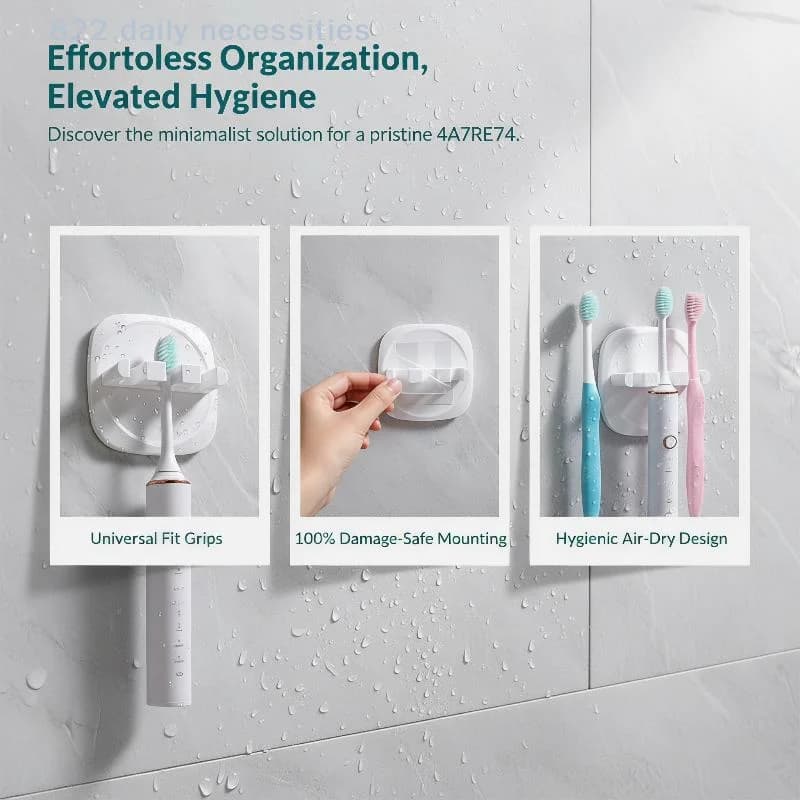 convenient2Pcs Wall Mounted Self Adhesive Electric Toothbrush Head Holder For Bathroom