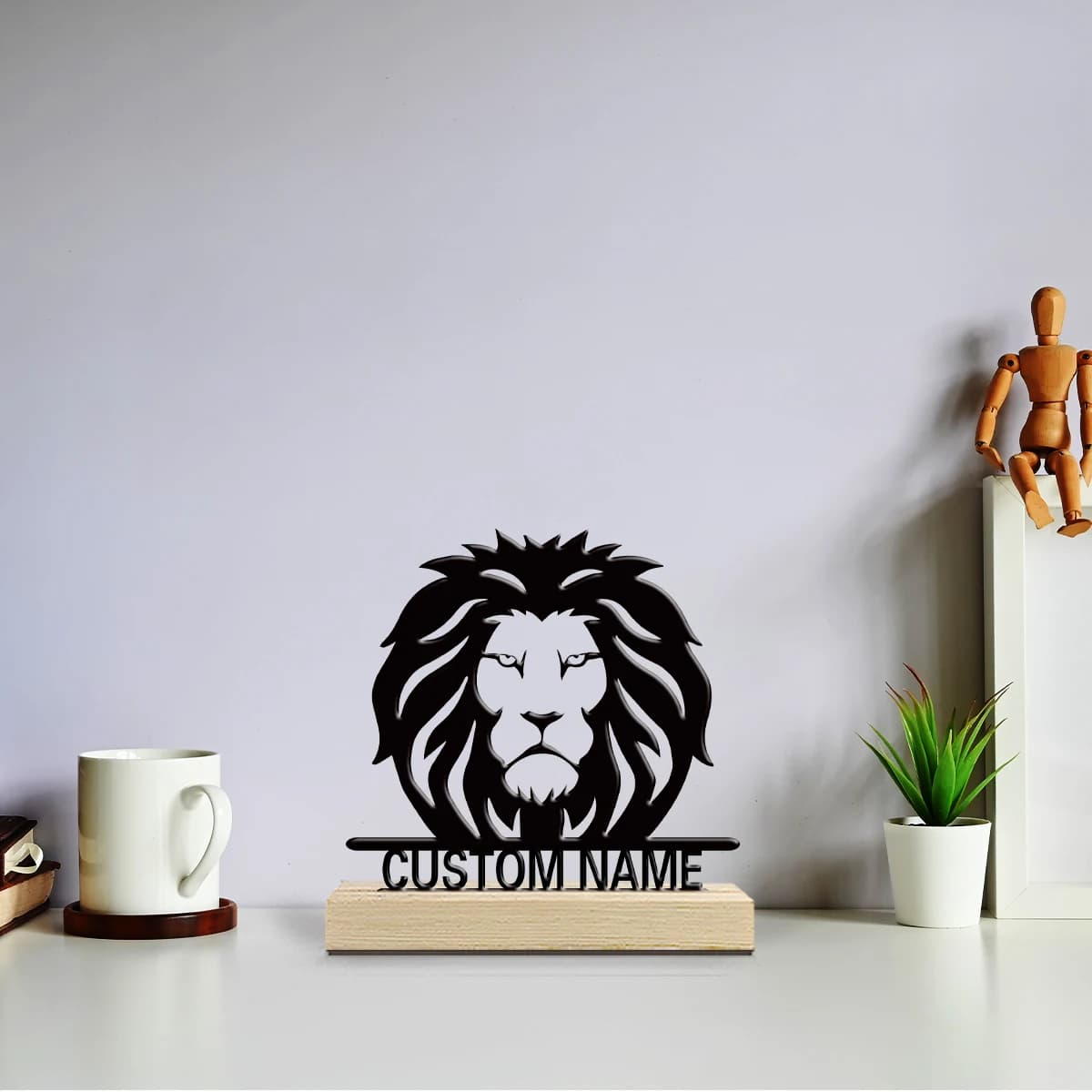 1pc Metal Art Desktop Decoration Custom Content Equipped with A Wooden Base Gifts and Metal Decorations for Family and Friends