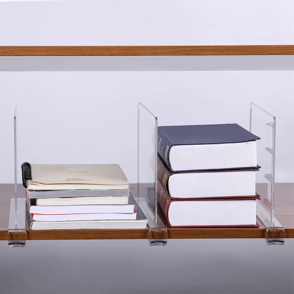 2 divisori trasparenti in acrilico per scaffali, facili da installare, per armadi, cassetti, organizer per vestiti, asciugamani, scarpe, libri