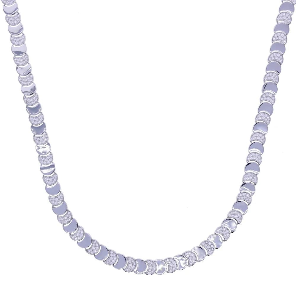 2026 High Quality Geometry Semicircle Link Chain Women Necklace Fashion Charm Bling Cubic Zirconia Jewelry