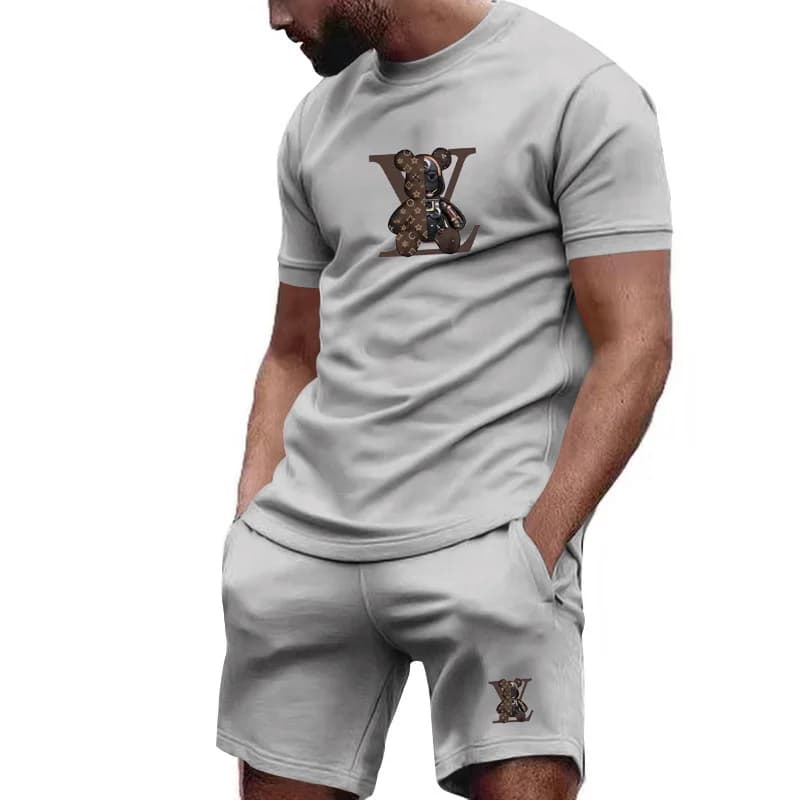 Men's summer suit in two pieces (short sleeve t-shirt and shorts) for daily training