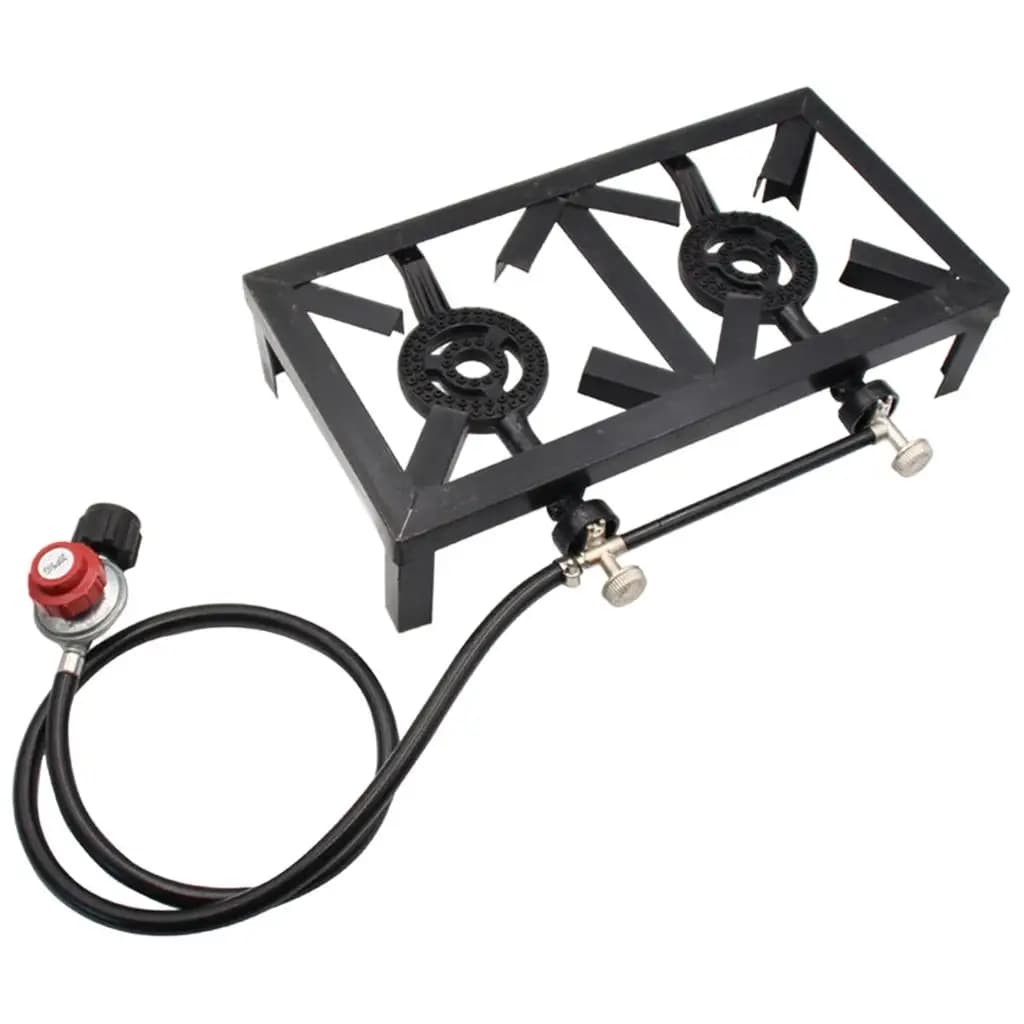 Camping Propane Gas Stove Double Burner Cooker for Patio Travel BBQ Hiking