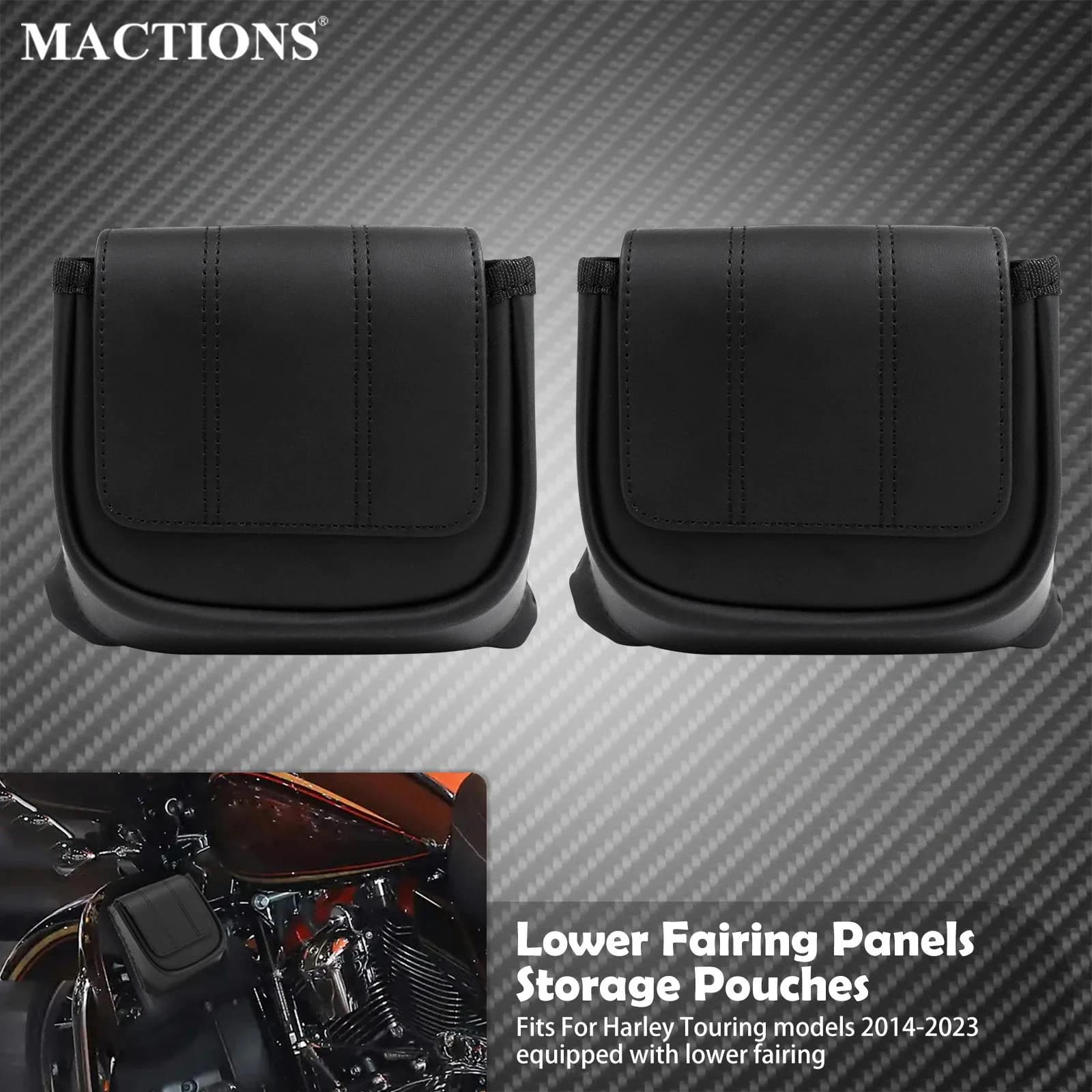 Moto Carenatura Inferiore Pannello Porta Tasca Sacchetti di Immagazzinaggio Per Harley Touring Road King Street Glide Carenatura Portaoggetti Borsa 14-Up