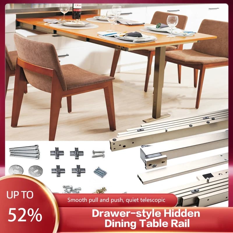 New Telescopic Binary Invisible to Section Single for Folding Table, Type Drawer, Hardware Space Saving