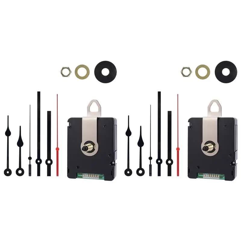 AA05 2X DCF77 24mm Meccanismo per Orologio Radiocontrollato - Silenzioso con Lancette di Ricambio Nere - Ricambio per Orologio da Parete