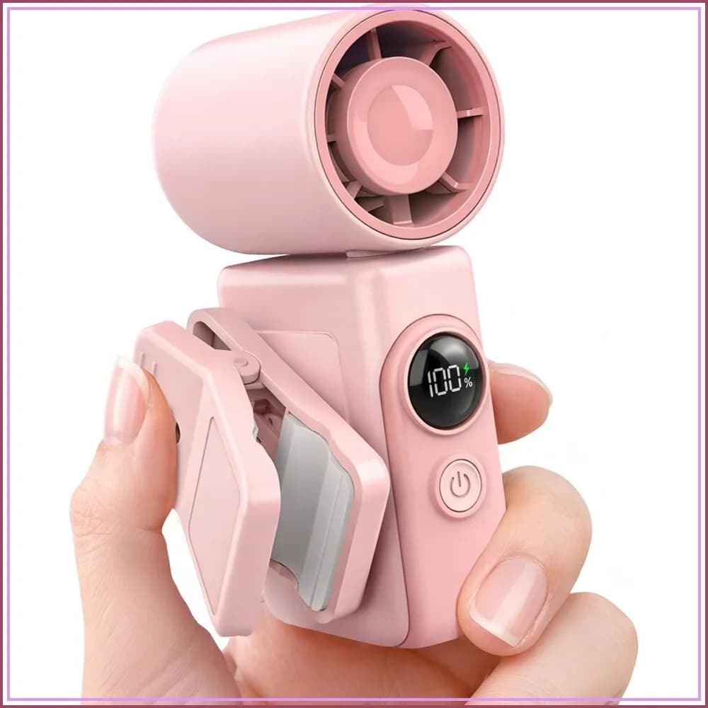 13500 RPM High-Speed Clip-On Portable Fan, Rechargeable Handheld Mini Fan with LED Display, 360° Rotating Detachable Clip, Stroller Fan for Travel, Summer Gifts for Women and Men