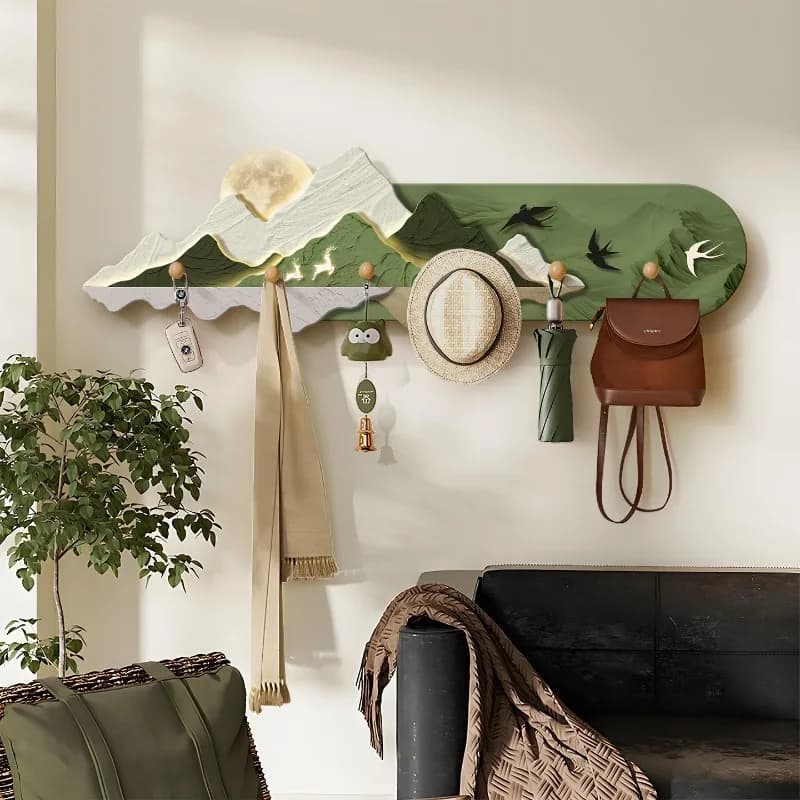 bedroom aesthetic clothes hanger wall-mounted entrance decorative coat rack creative perchero entrada recibidor home furniture