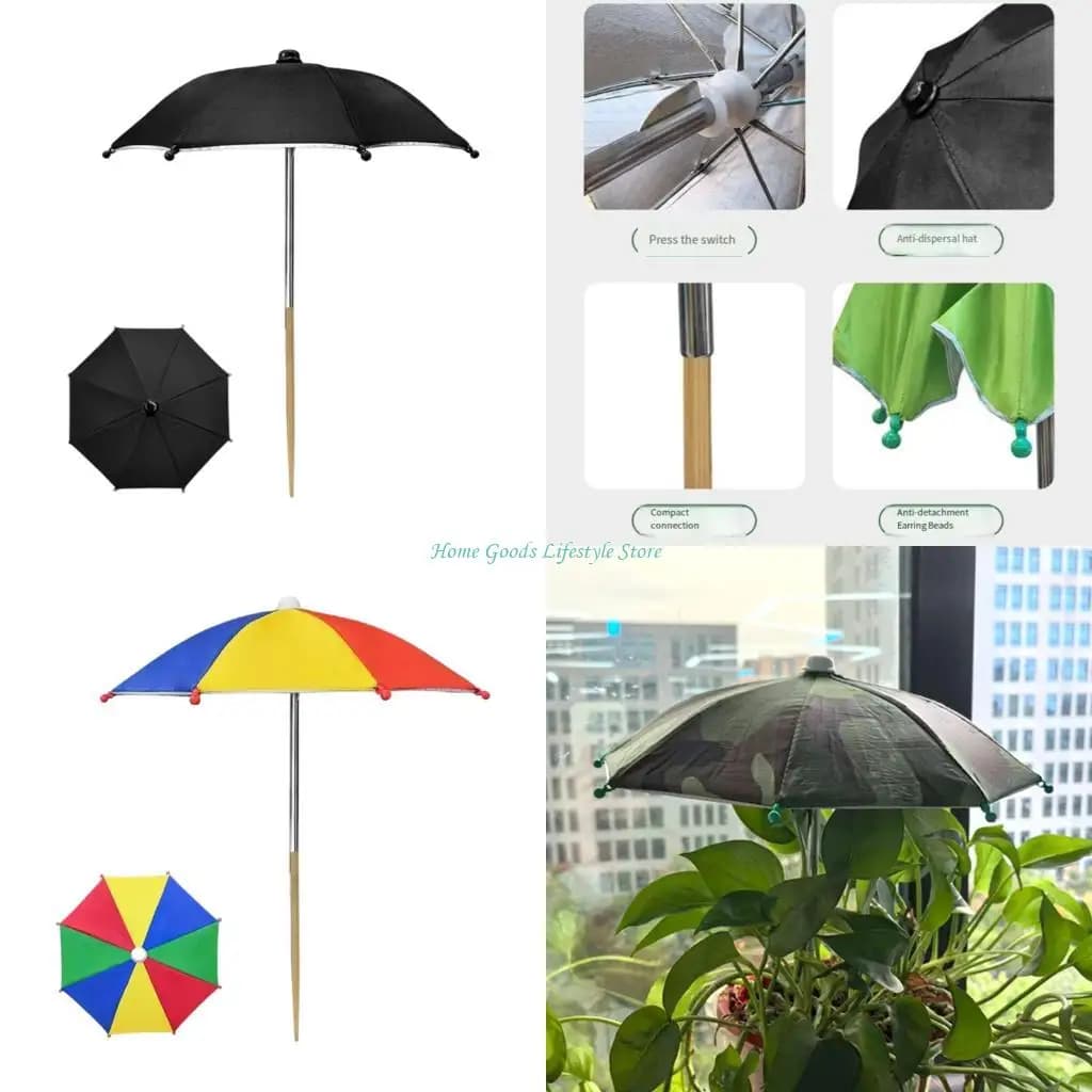 E74E Garden Plant Rainproof Umbrellas Sunshades Umbrellas for Potted Flowers and Succulents Decoration