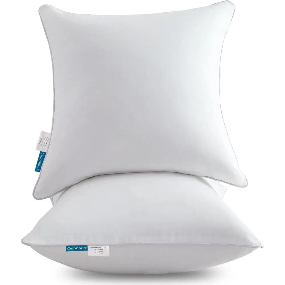 Coppia di Cuscini Decorativi Quadrati 30x30 cm in 100% Cotone - Bianchi per Divano