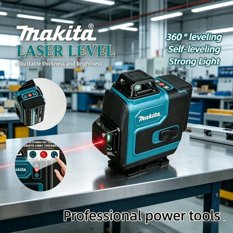 Makita horizontal vertical green laser horizontal wall-mounted portable power tools16-line 3D-4D high precision 360°
