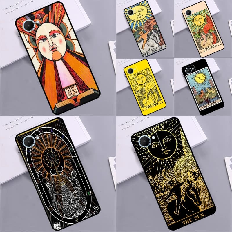 La carta dei tarocchi SUN per Realme GT 6T 6 5 GT7 Pro C67 C75 C61 C55 C53 C51 C21Y C25S 10 11 12 13 14 Pro Plus Custodia