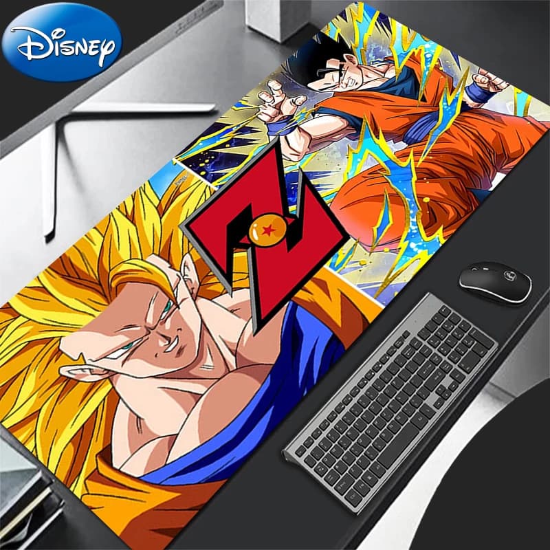 Tappetino per mouse da computer Anime 90x40cm Dragon Ball DBZ, tappetino da gioco in gomma morbida per tastiera e mouse