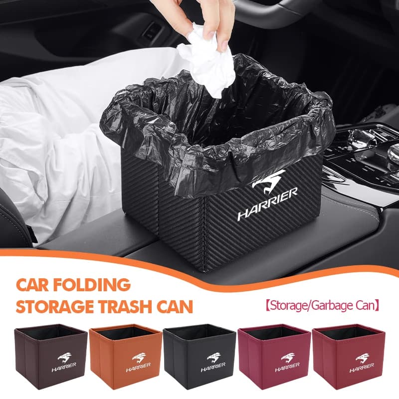 Car Trash Can Garbage Box Foldable Waste Basket Drink Storage For Toyota Harrier Corolla 2008 Avensis Rav4 Noah