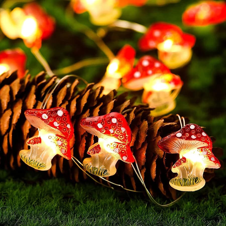 Luce a fungo a LED, stringa luminosa in filo di rame, luce decorativa per micro atmosfera paesaggistica, piccola striscia luminosa colorata pasquale