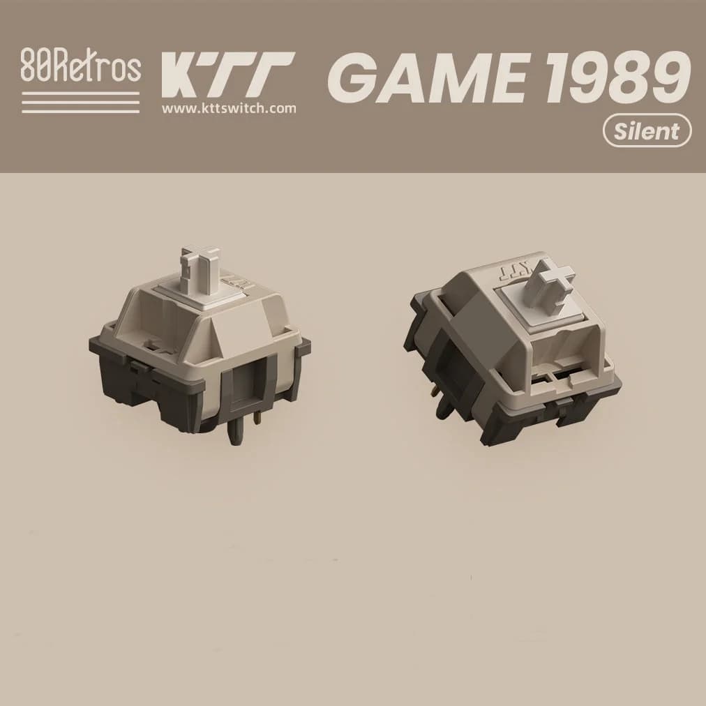 80Retros KTT GAME 1989 Switch Bianco Blu Lineari Tattili Silenziosi 5 Pin 40g 43g Accessori per Tastiera Meccanica da Gaming