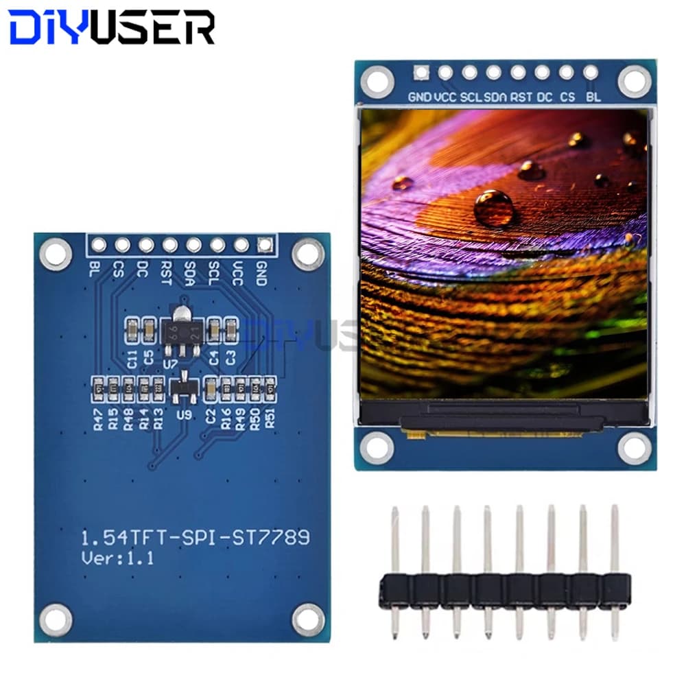 Display TFT HD IPS 1.54" 240x240 SPI ST7789 for color screen module Arduino Raspberry Pi STM32