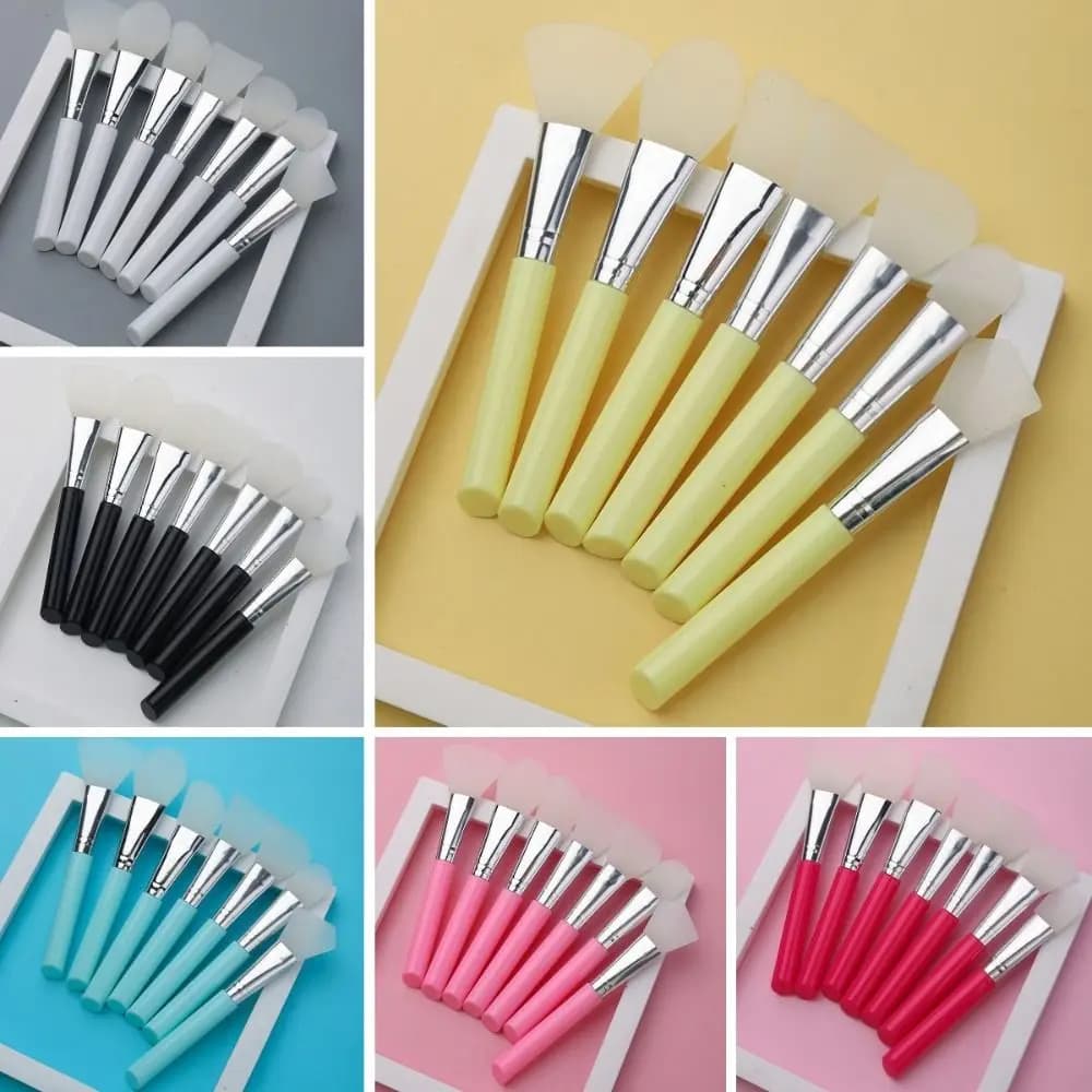7Pcs DIY Silicone Mask Brush Set Soft Makeup Brush Facial Mud Mixing Brush Cosmetic Tool Foundation Liquid Tools Home