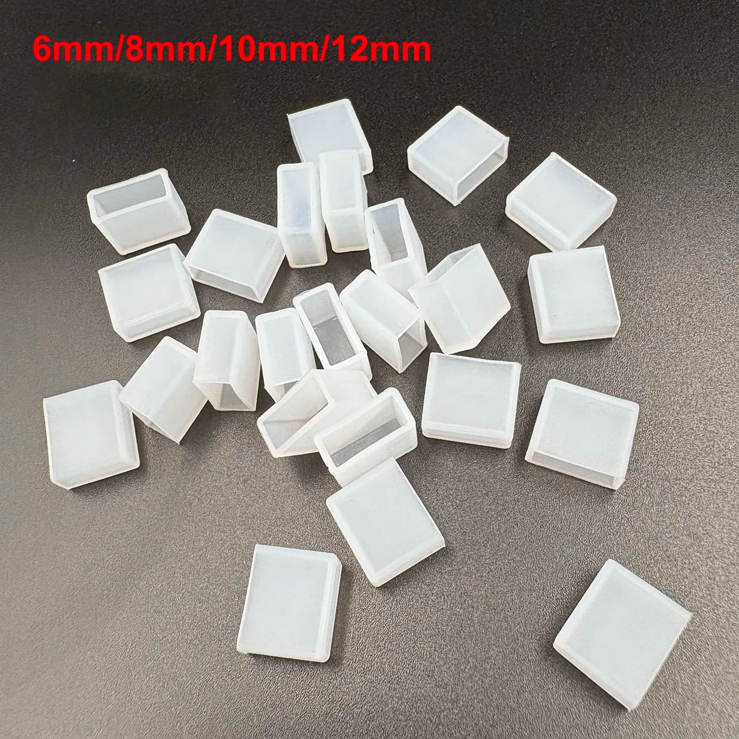50 PZ 6mm/8mm/10mm Neon Strip End Cap LED Silicone Connector Waterproof LED Strip Light Neon Accessories 6x12 MM
