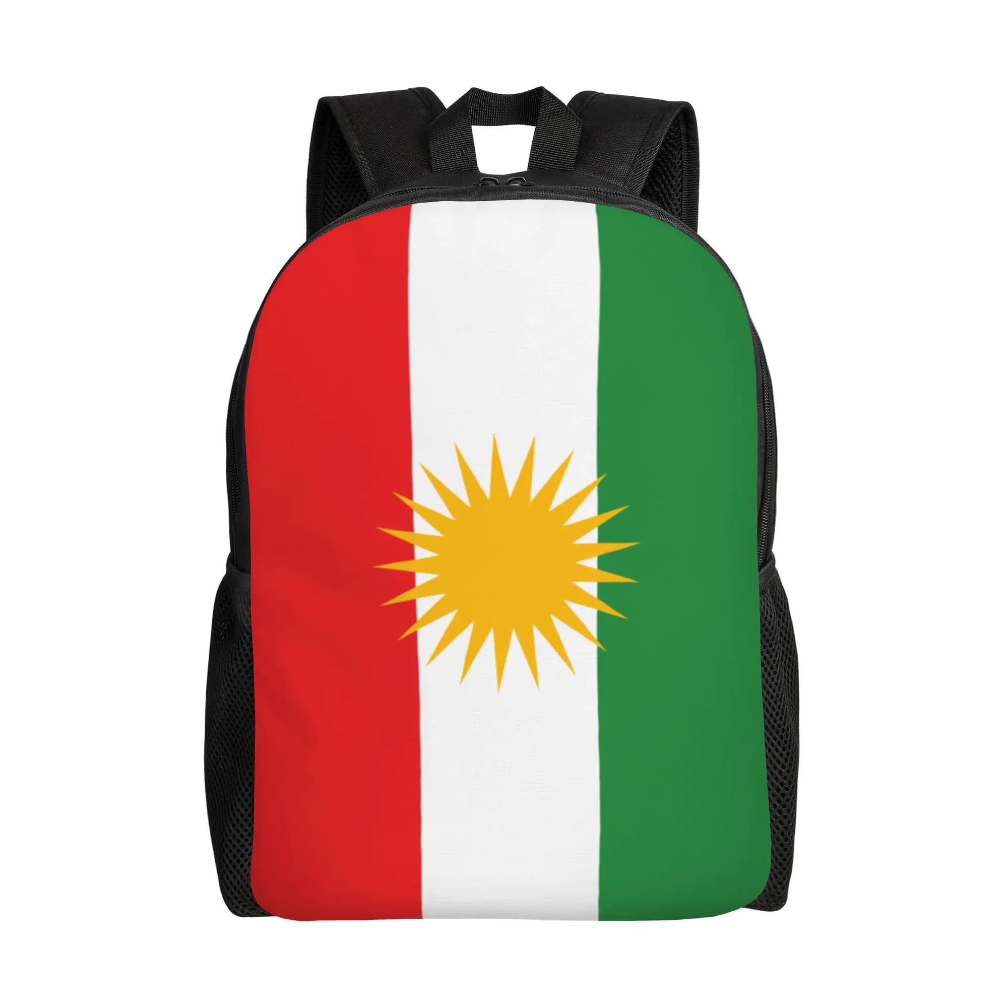 Zaino per adolescenti con bandiera del Kurdistan, zaino resistente per la scuola superiore, per uomo e donna, borse in tela per laptop