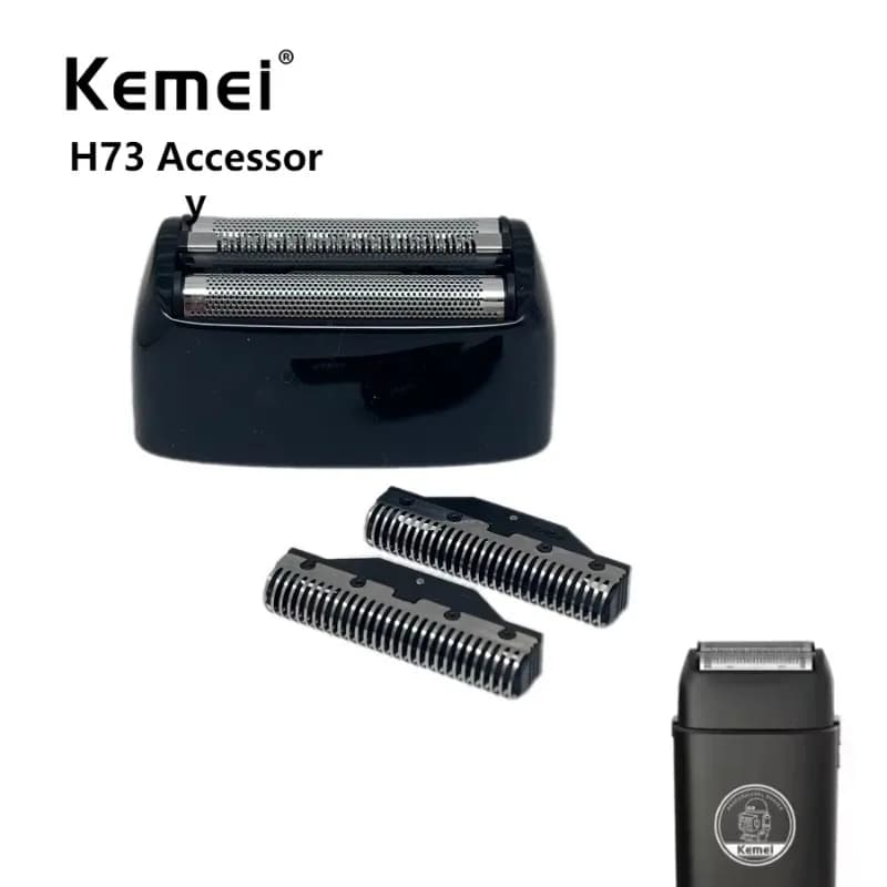 Testina di Ricambio Originale per Rasoio Elettrico Kemei KM-H73 – Set Lama + Lamina + Supporto, Testina Affilata per una Rasatura Precisa e Delicata