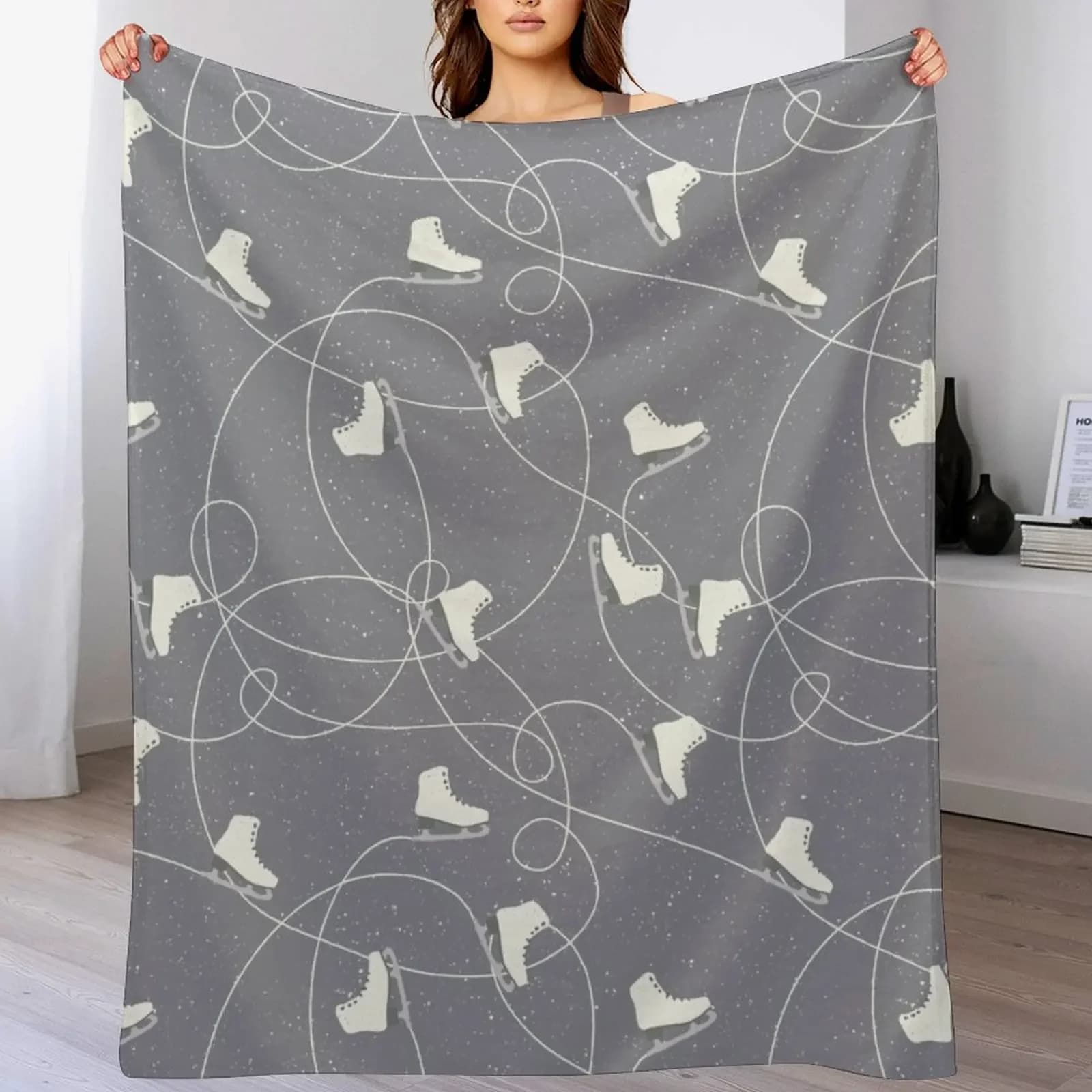 Coperta per pattinaggio sul ghiaccio, coperta colorata, resistente allo sbiadimento, accogliente
