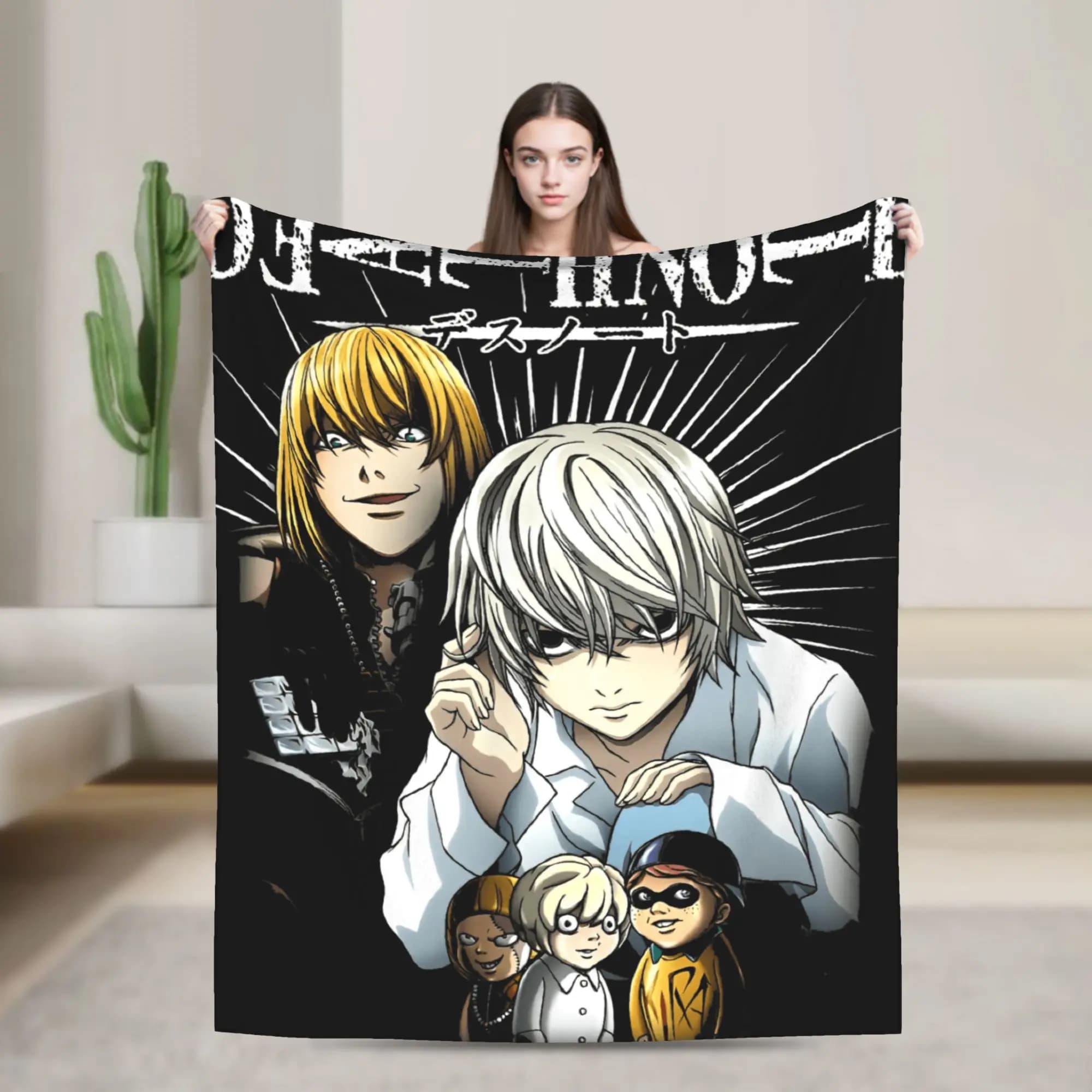 Death Note Coperta in flanella vicino e Mello Coperta super morbida per soggiorno, aereo, copriletto da viaggio, divano letto