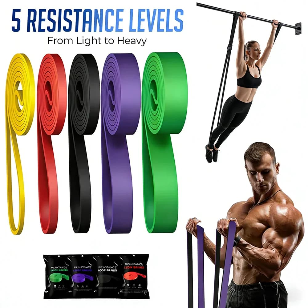 Heavy-Duty 7 Levels Resistance Band Set for Agility Training Yoga Pilates Home Gym Workout Rubber Fitness Accessories