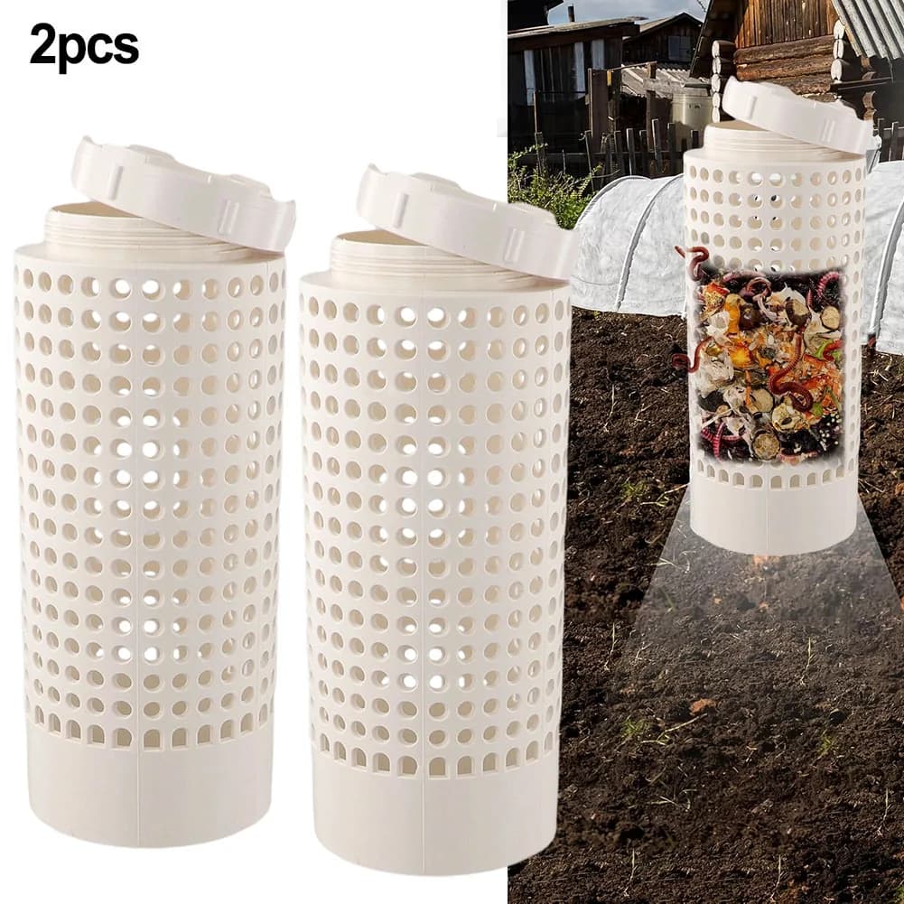 Contenitore per compostaggio da giardino da 1/2/3 pezzi, tubo compostatore in PVC salvaspazio per compostaggio all'aperto