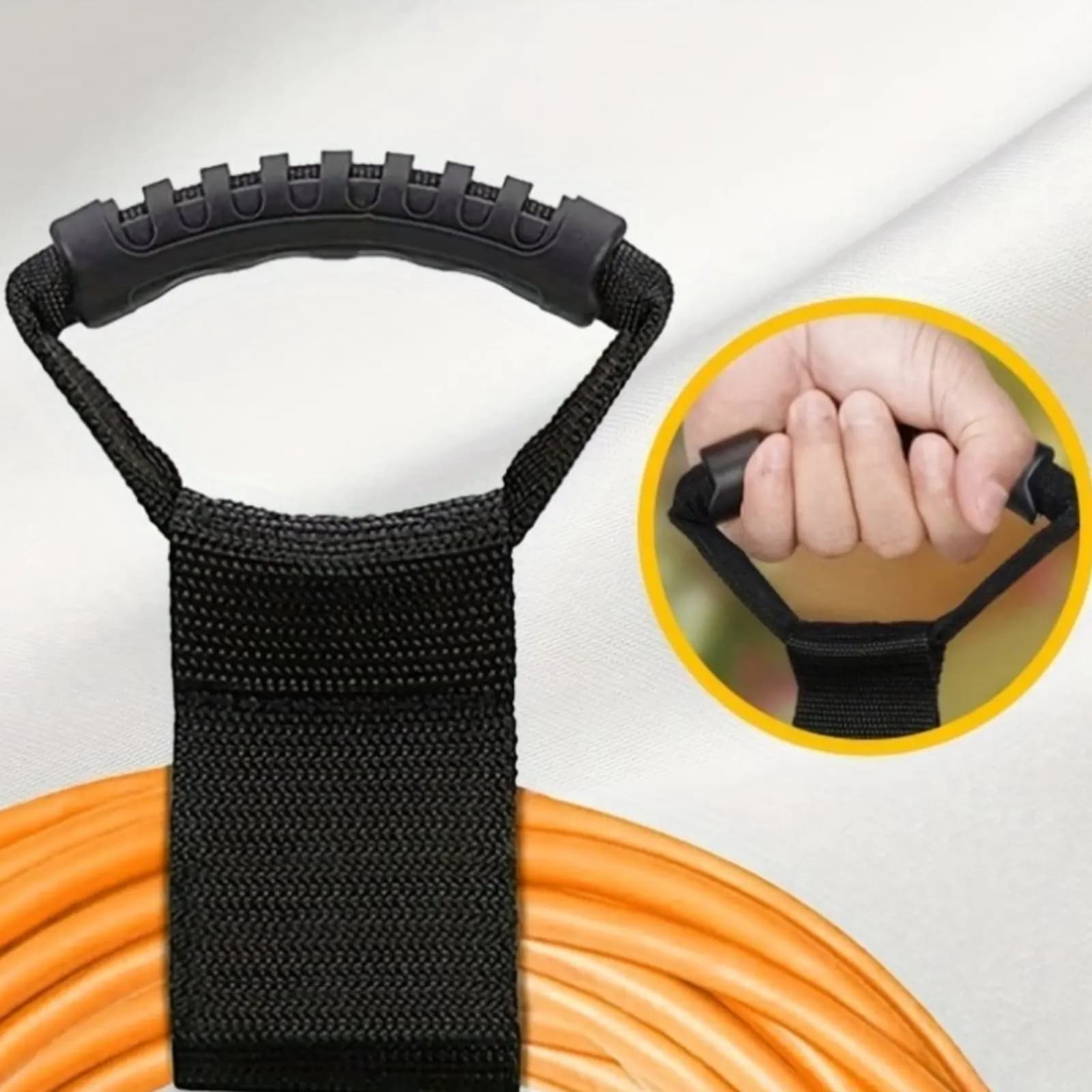 Cinghia per Cavi Resistente Riutilizzabile, Maniglia per Trasporto Tubi, Cinghia Portatile Facile da Appendere per Giardino, Officina