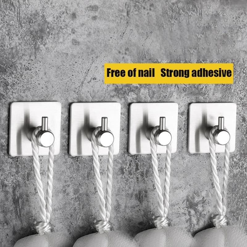 Appendiabiti da parete autoadesivo in acciaio inossidabile portachiavi appendiabiti accessori per il bagno