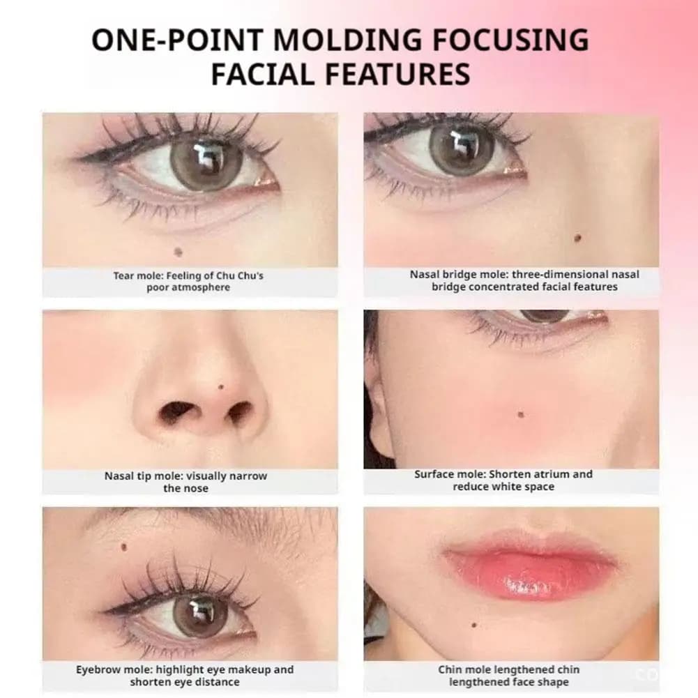 Natural-effect realistic lentil pen, fast drying, waterproof, with round tip, print for freckles and stains, long lasting, does not fade, for make-up point or spot.