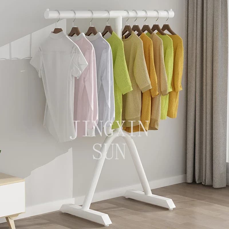 Light luxury simple drying rack floor hanging hanger modern simple folding household cool clothes hat hanging bag rack