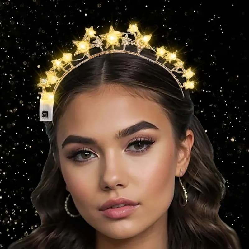 Light Up Best Halo Crown Crystal Star Halo Headband Led Rhinestone Tiaras Crowns Goddess Hair Accessories for Wedding Party