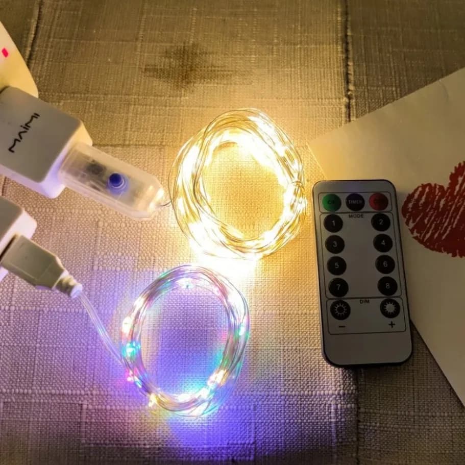 Luci a stringa USB 8 funzioni telecomando lucine a LED ghirlanda di Natale per la decorazione del giardino dell'albero della festa nuziale di Capodanno