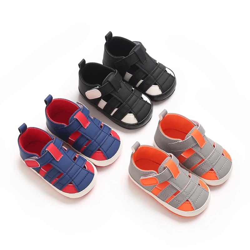 Baby Boy Closed Toe Sandals Breathable Hollow out Soft Sole Shoes Summer Beach Walking Shoes for Toddler Newborn