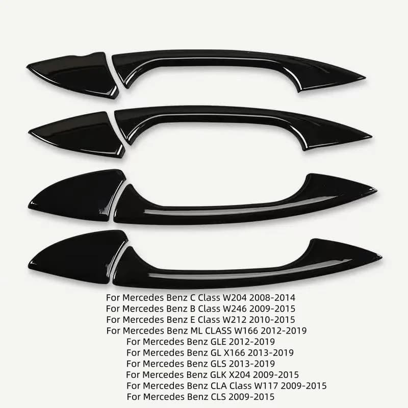 Rivestimento della copertura della maniglia della portiera dell'auto in fibra nera per Mercedes Benz CE GLK GLE ML Classe CLA CLS W204 X204 W212 W246 W166 W117