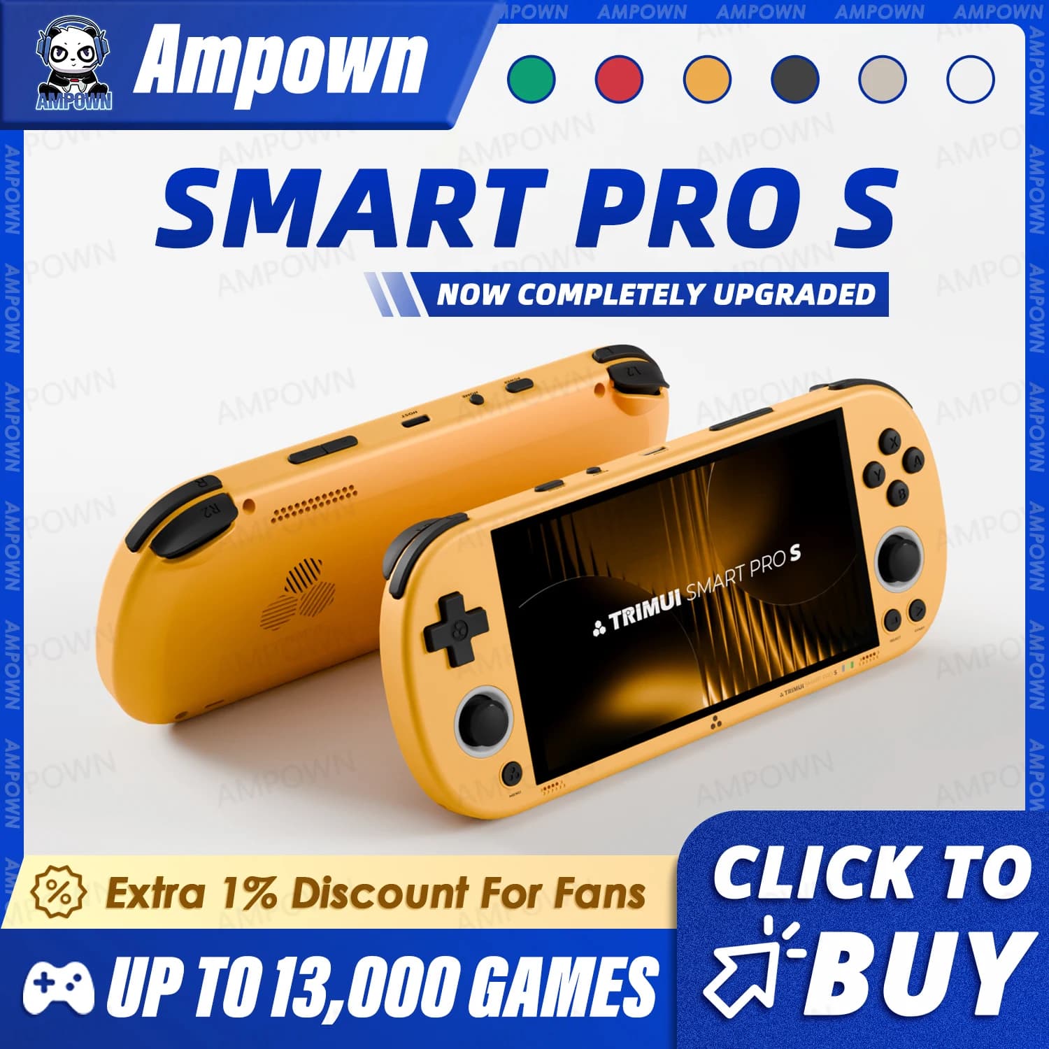 TRIMUI SMART PRO S Console di gioco portatile Schermo IPS da 4.96'' Allwinner A523 Processore Hall Joystick Illuminazione RGB Lettore di giochi TG5050