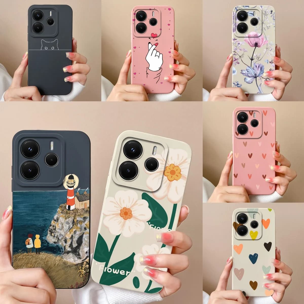 Cases For Xiaomi Redmi Note 14 14S 4G 5G Candy Color Love Heart Antifouling Anti-fall Protective Bumper For redmi note14 Fundas