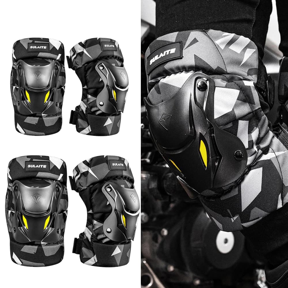 1 Paio di Protezioni per Ginocchia e Gomiti per Bici Elettrica, Moto, Motocross, Attrezzatura Protettiva Nera