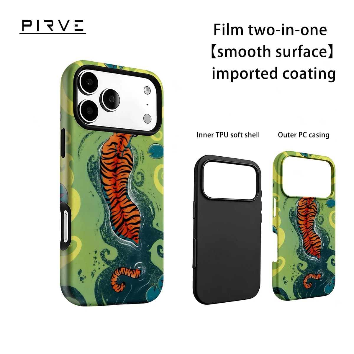 Tiger Swimming Lotus For IPhone18 17 Must-Haves Phone Case For IPhone 17 15 14 13 16 Pro Max Plus Double-Layer Tough Case