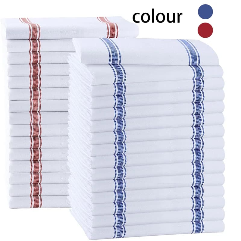 4/6/8/12 pezzi, 45×62 cm, strisce rosse e blu in stile minimalista, panno per pulizia assorbente in puro cotone lavorato a maglia, perfetto per la cucina, panno per la pulizia della casa, tampone abrasivo