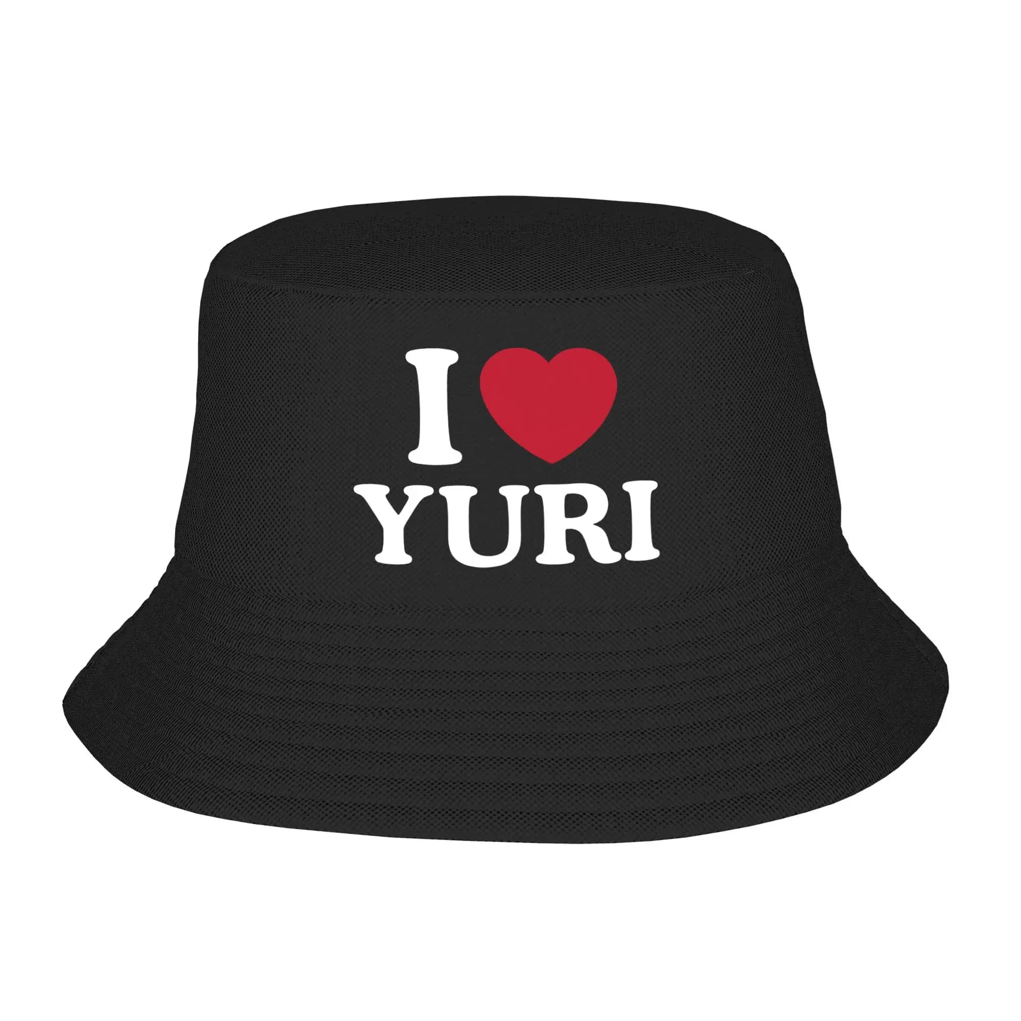 Retro I Love Yuri Bucket Hat For Couple Fisherman Hats Retro Hunting Caps Personality Hawaii Pattern Sun Hats