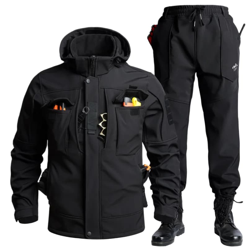 Man Windbreaker 2026 New Fleece Jacket Set Windproof Waterproof Warm Cold Outdoor Cycling Travel Fishing Winter Autumn Wear