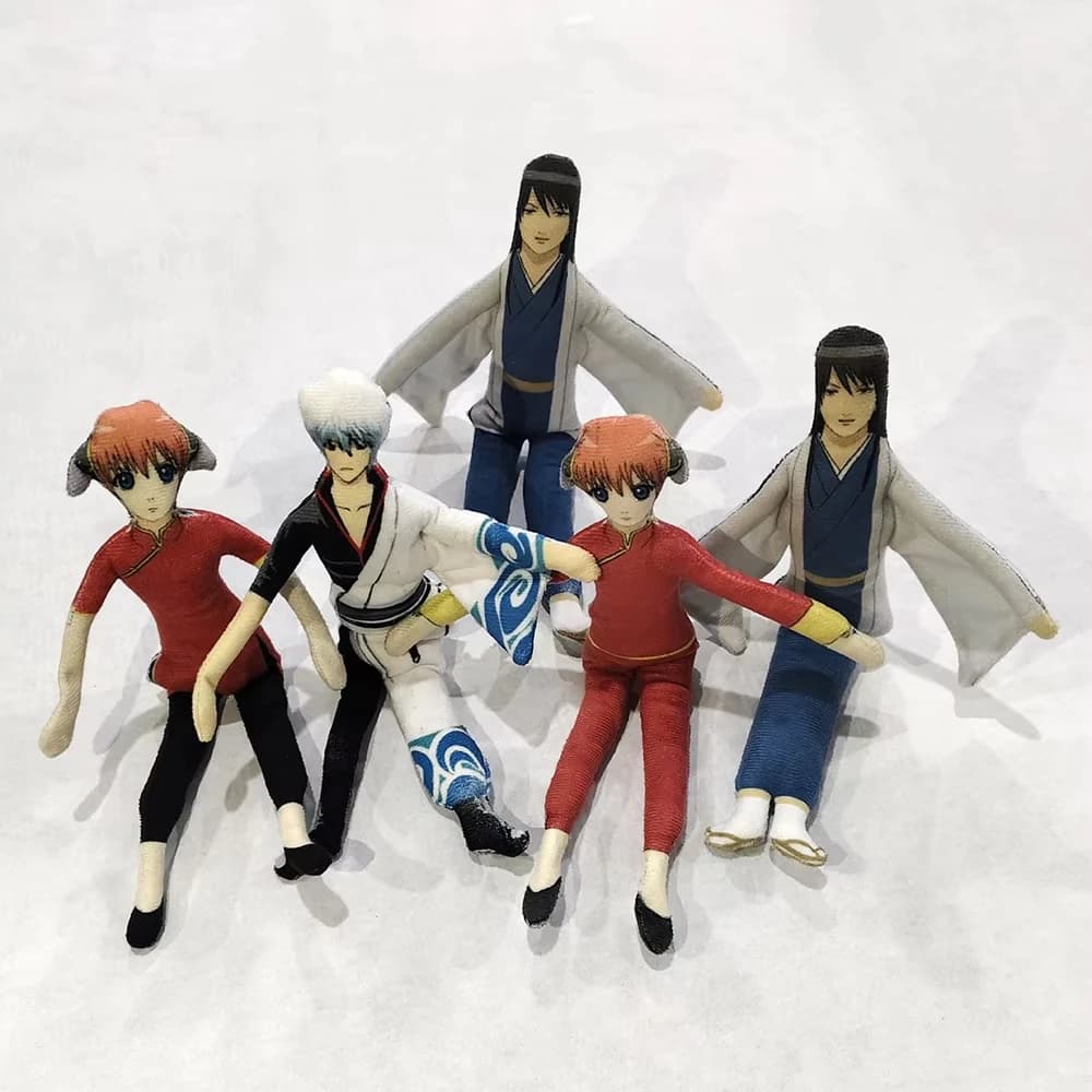 Portachiavi Anime Gintama Sakata Gintoki Kagura, Bambola di Peluche in Cotone, Forma Sottile e Flessibile, Decorazione per la Stanza, Regali per Festival
