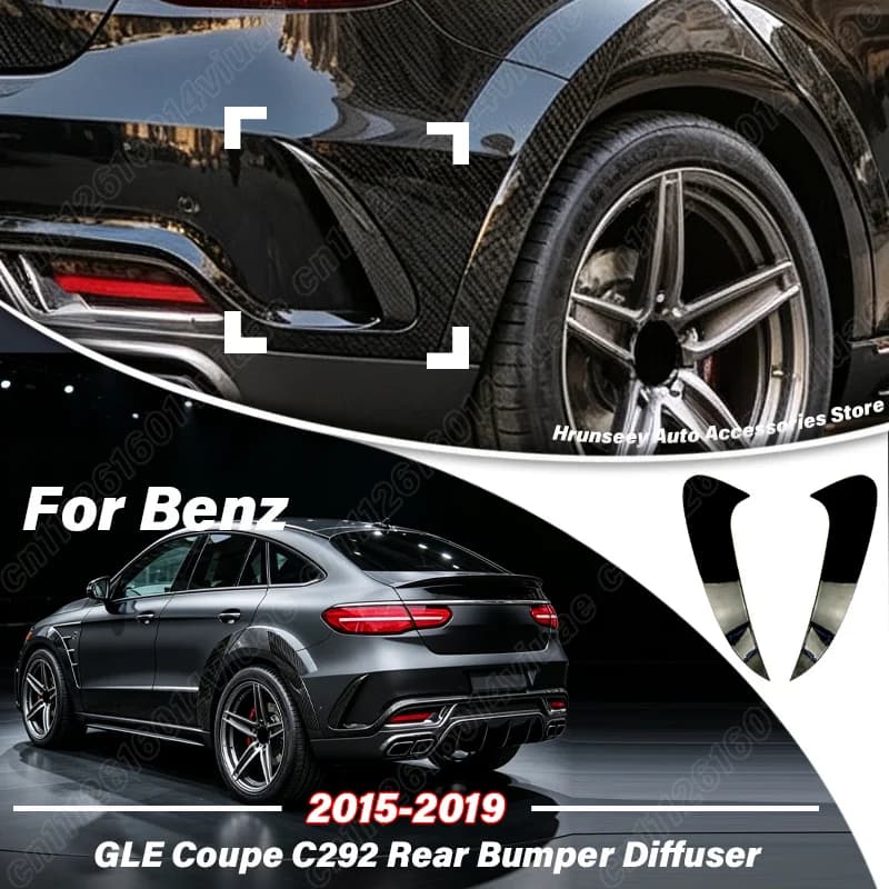 For Mercedes Benz GLE Coupe C292 2015-2019 Rear Bumper Side Splitter Diffuser Extension Corner Canard Wind Knife Auto Parts