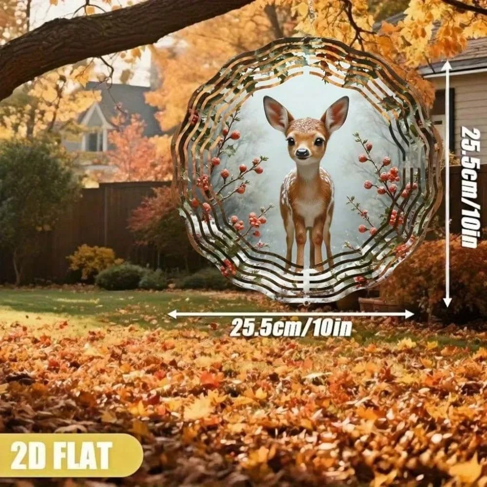 CIFBUY Wind Chimes Metal OutdoorGarden Decor Waterproof Anti Fade 360° Rotating Hummingbird Berry Wreath Art for Patio Yard Home