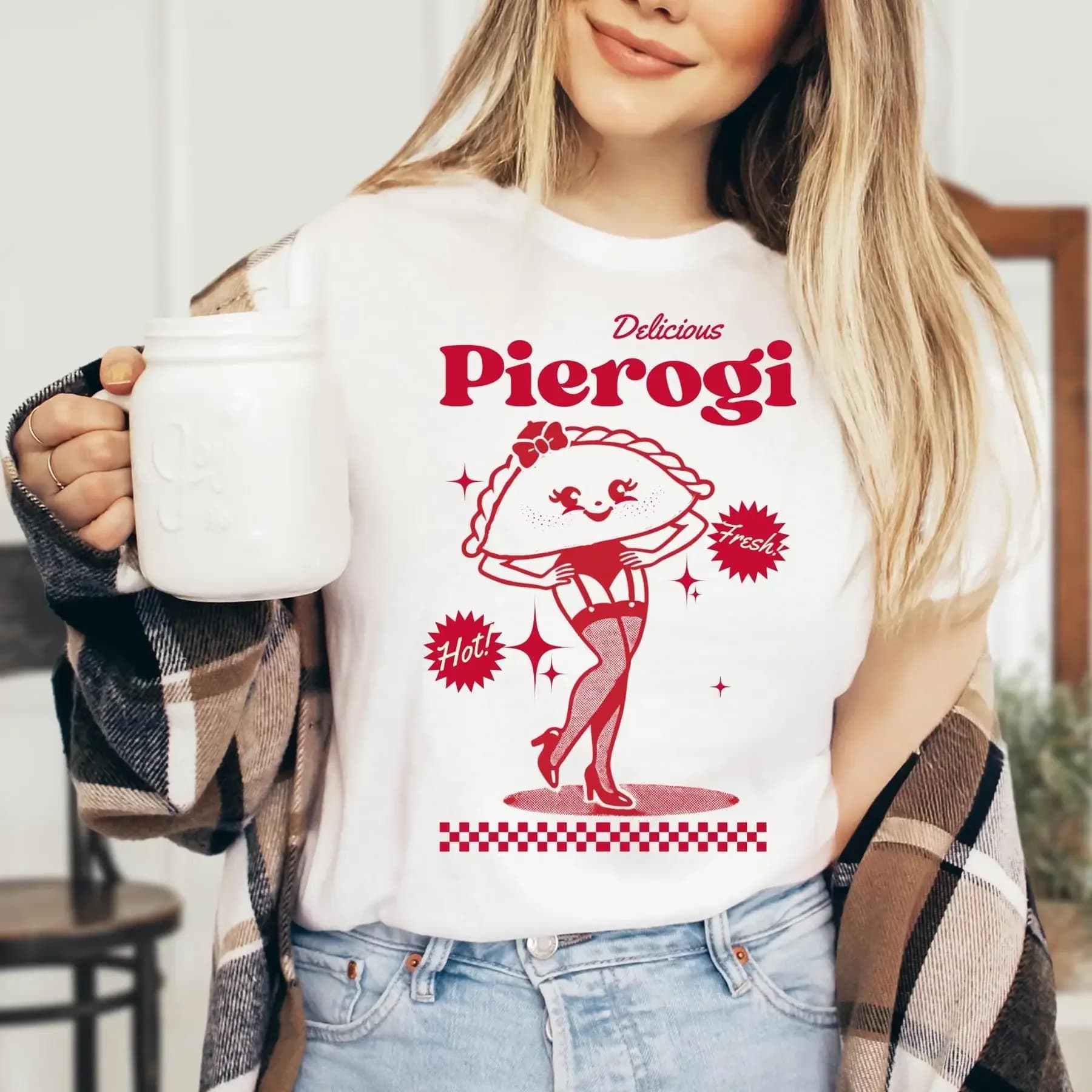 Pierogi Kitschy Retro Jersey T Shirt for Makers Lovers