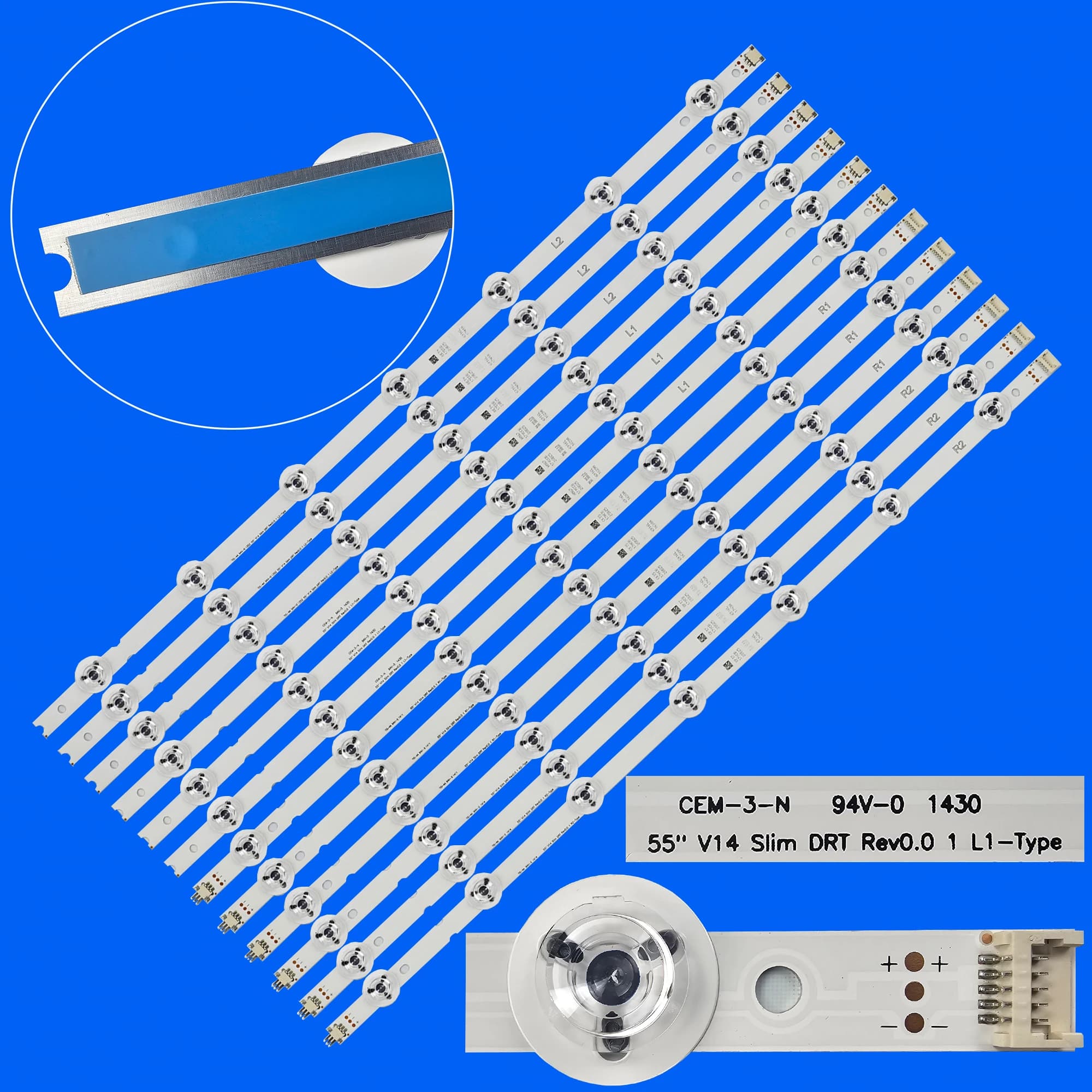 Striscia LED per 55LB6900 55LB7000 55LB700V 55LB7200 6916L-1741A 6916L-1743A 55LB720V 55LB730V 55LB730B 55LB731V 55LB7500 55LB750T