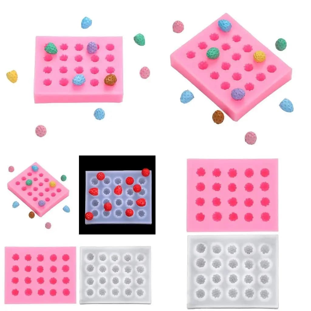 Stampi per fondenti silicone e8bd stampi cioccolato a forma fragola per forno accessori per forno per decorazione